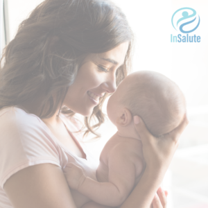 Mamma con bimbo, locandina open day ostetricia Poliambulatorio InSalute